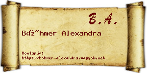 Böhmer Alexandra névjegykártya