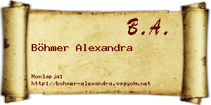 Böhmer Alexandra névjegykártya
