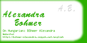 alexandra bohmer business card
