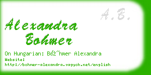 alexandra bohmer business card